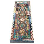 196cm x 85cm Hand-Woven Afghan Kilim – Runner Rug - Image 2