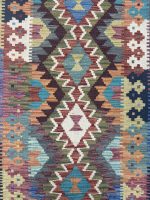 196cm x 85cm Hand-Woven Afghan Kilim – Runner Rug - Image 3
