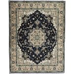 400 × 300cm Large Size Elegant Floral Medallion Dark Navy Rug