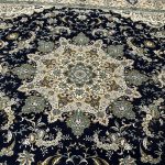 400 × 300cm Large Size Elegant Floral Medallion Dark Navy Rug - Image 5