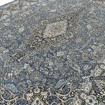 400x300 cm Large Size Persian Kashan Design in Shades of Blue Rug - Image 4