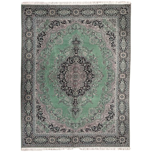 400x300 cm Large Size Persian Stunning Green Base Floral Patterns Rug
