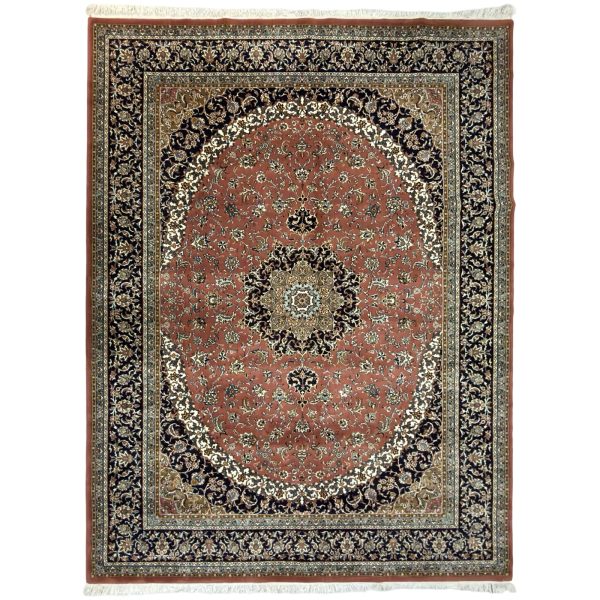 350 x 250cm Machine Made Persian Rust Red Kashan Rug