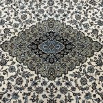 300 x 200cm Cream Persian Kashan Design With Light Blue Rug - Image 5