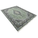 400 x 300cm Persian HandTufted Kashan Design in Olive Green Rug - Image 3