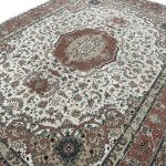 400 x 300cm Persian Kashan Medallion Design Cream Rug - Image 4