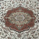 400 x 300cm Persian Kashan Medallion Design Cream Rug - Image 5
