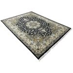 400 x 300cm Large Size Majestic Royal Garden Pattern Navy & Beige Rug HT - Image 3