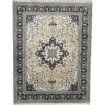 400 x 300 XL – Classic Shah Naghsh Medallion Design | Navy & Cream Premium Rug