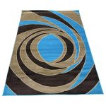 220 x 160cm Turkish Blue Modern Machine Made Rug - Image 2