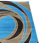 220 x 160cm Turkish Blue Modern Machine Made Rug - Image 6