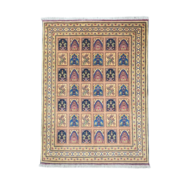 197cm x 147cm Hand Knotted Afghan Tashqandi – Wool Rug