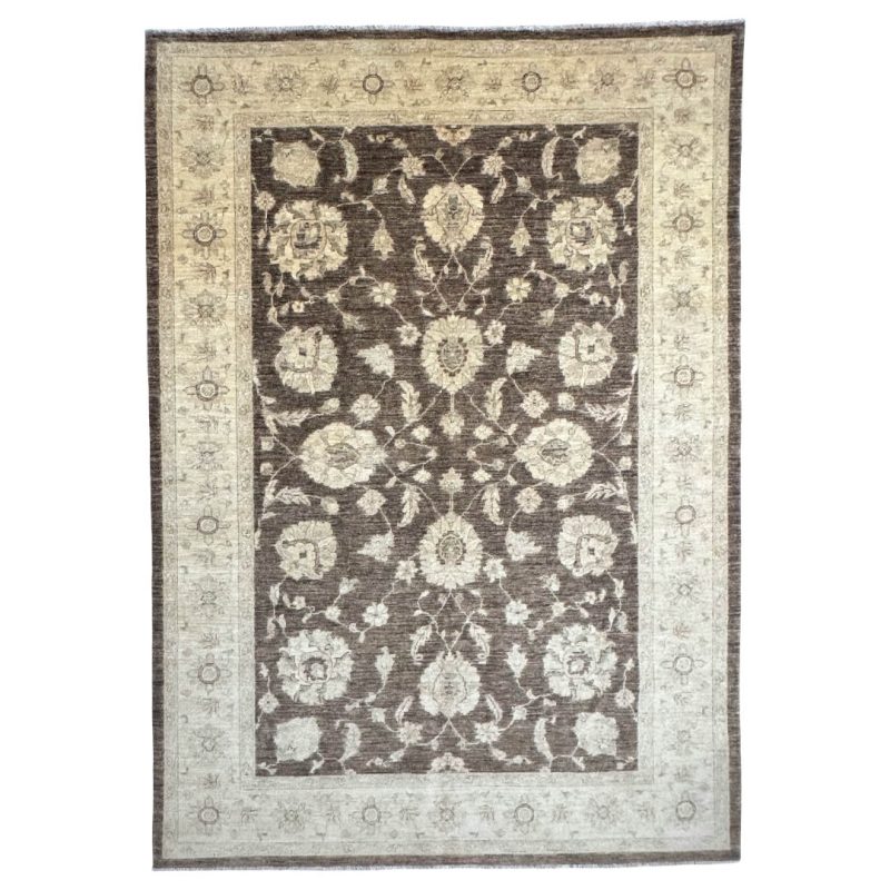 275cm x 181cm Hand-Knotted Soft Tone Afghan Chobi – Wool Rug