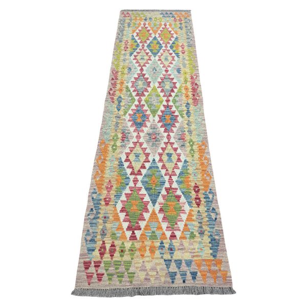 245cm x 73cm Hand-Woven Afghan Kilim – Runner Rug
