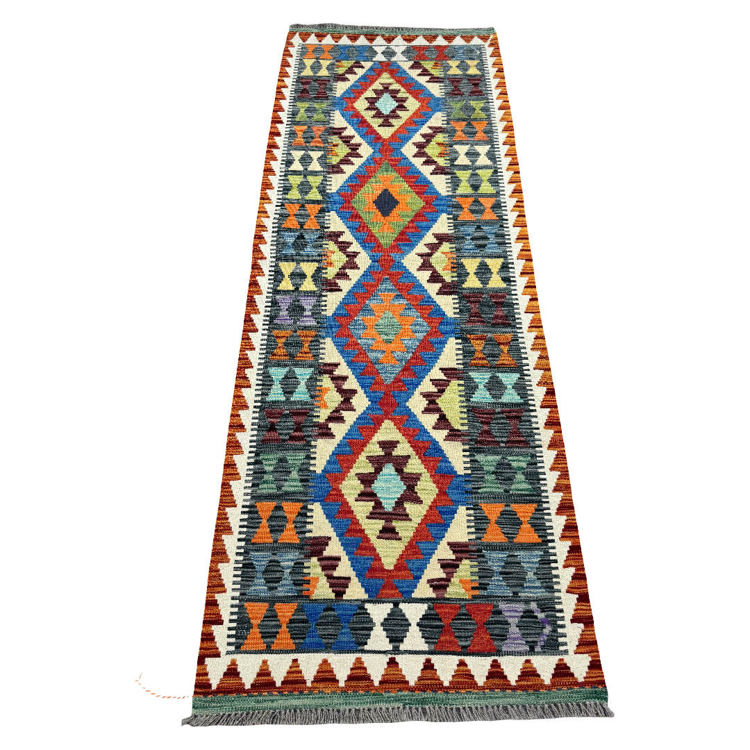 72-220cmx80cm-kilim-image-1 220 x 80cm Hand-Woven Afghan Kilim Runner Rug