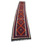 391 x 72cm Hand-Woven Afghan Kilim Runner Rug