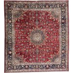 350cm x 295cm Hand-Knotted Persian Mashad Sqaure Rug