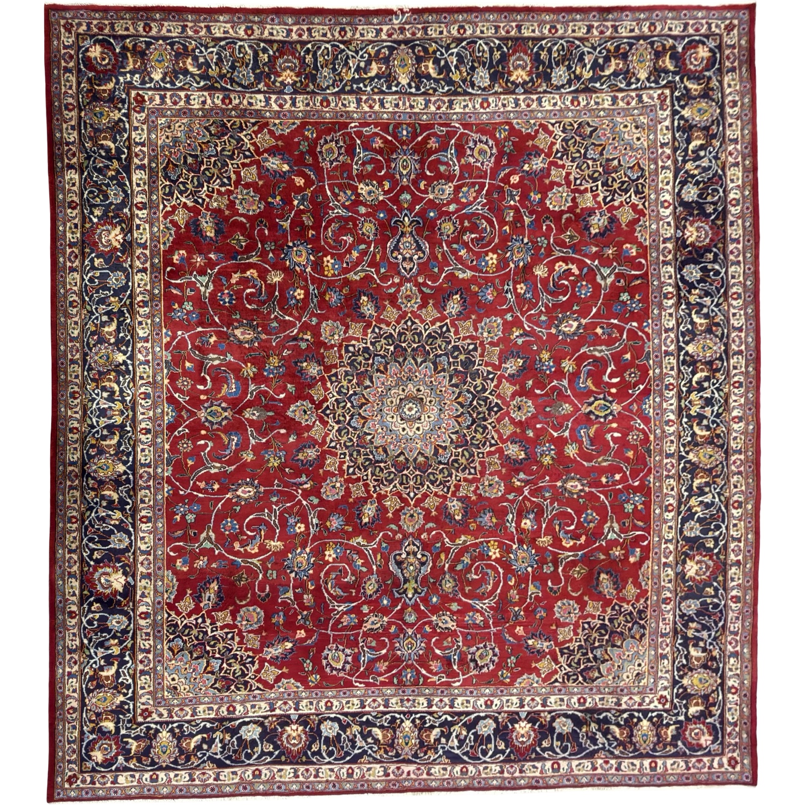 Hand-Knotted Persian Sqaure Rug 350cm x 295cm Hand-Knotted Persian Mashad Sqaure Rug