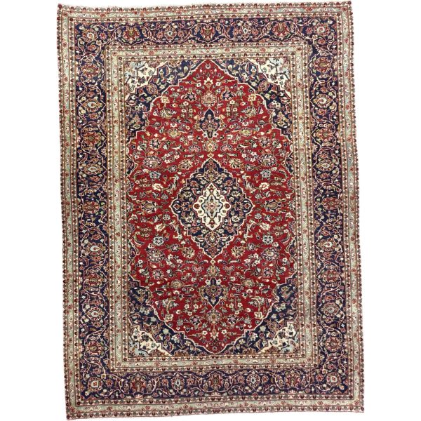 350cm x 250cm Hand-Knotted Persian Kashan Red Rug