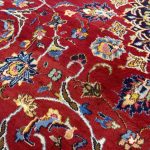 350 x 295cm Hand-Knotted Persian Mashad Sqaure Red Rug - Image 7
