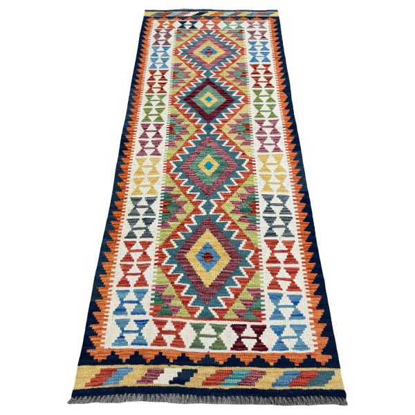 210 x 85cm Hand-Woven Afghan Kilim Runner Rug