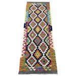 210 x 77cm Hand-Woven Afghan Kilim Runner Rug - Image 2