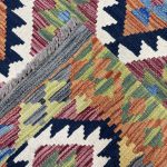 210 x 77cm Hand-Woven Afghan Kilim Runner Rug - Image 5