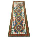 204 x 78cm Hand-Woven Afghan Kilim Runner Rug - Image 2