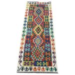 202cm x 83cm Hand-Woven Afghan Kilim – Runner Rug - Image 2