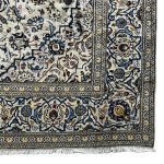 290 x 196cm Hand-Knotted Persian Kashan Cream Rug - Image 6