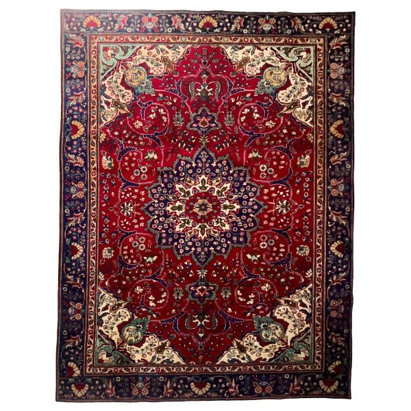 333cm x 235cm Hand-Knotted Persian Vintage Sabzevar – Wool Rug
