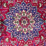 333 x 235cm Red Hand-Knotted Persian Vintage Sabzevar Rug - Image 5