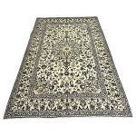 301 x 197cm Hand-Knotted Persian Kashan Floral Cream Rug - Image 2