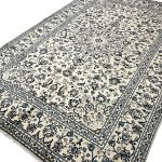 301 x 197cm Hand-Knotted Persian Kashan Floral Cream Rug - Image 4