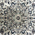 301 x 197cm Hand-Knotted Persian Kashan Floral Cream Rug - Image 5