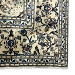 301 x 197cm Hand-Knotted Persian Kashan Floral Cream Rug - Image 6
