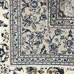 301 x 197cm Hand-Knotted Persian Kashan Floral Cream Rug - Image 7