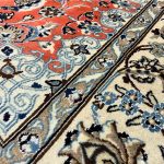 285 x 200cm Handmade Persian Nain Peach & Cream Silk And Wool Rug - Image 5