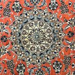 285 x 200cm Handmade Persian Nain Peach & Cream Silk And Wool Rug - Image 8