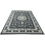 400cm x 300cm Persian Machine Made Floral Charcoal Rug - Image 2