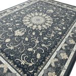 400cm x 300cm Persian Machine Made Floral Charcoal Rug - Image 4
