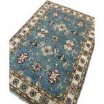 123 x 82cm Hand-Knotted Afghan Blue Chobi – Wool Rug - Image 3