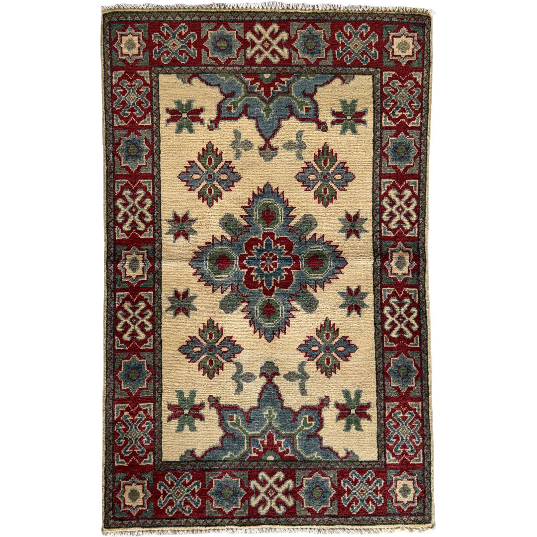 IMG_6373 125 x 79cm Hand-Knotted Afghan Kazak – Wool Rug - Image 1