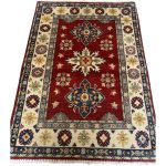 116 x 83cm Hand-Knotted Afghan Kazak  Wool Rug - Image 2