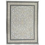 Premium Grey Persian Style Rug with Shah Abbasi Floral Design