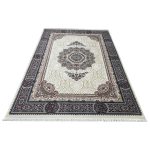 350 x 250 cm Persian Machine Made Royal Medallion Ivory Rug - Image 2