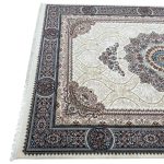 350 x 250 cm Persian Machine Made Royal Medallion Ivory Rug - Image 6