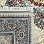 350 x 250 cm Persian Machine Made Royal Medallion Ivory Rug - Image 8