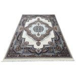 350 x 250 cm Persian Machine Made Ivory & Cream Sultan’s Medallion Rug - Image 2