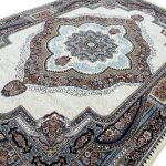 350 x 250 cm Persian Machine Made Ivory & Cream Sultan’s Medallion Rug - Image 4